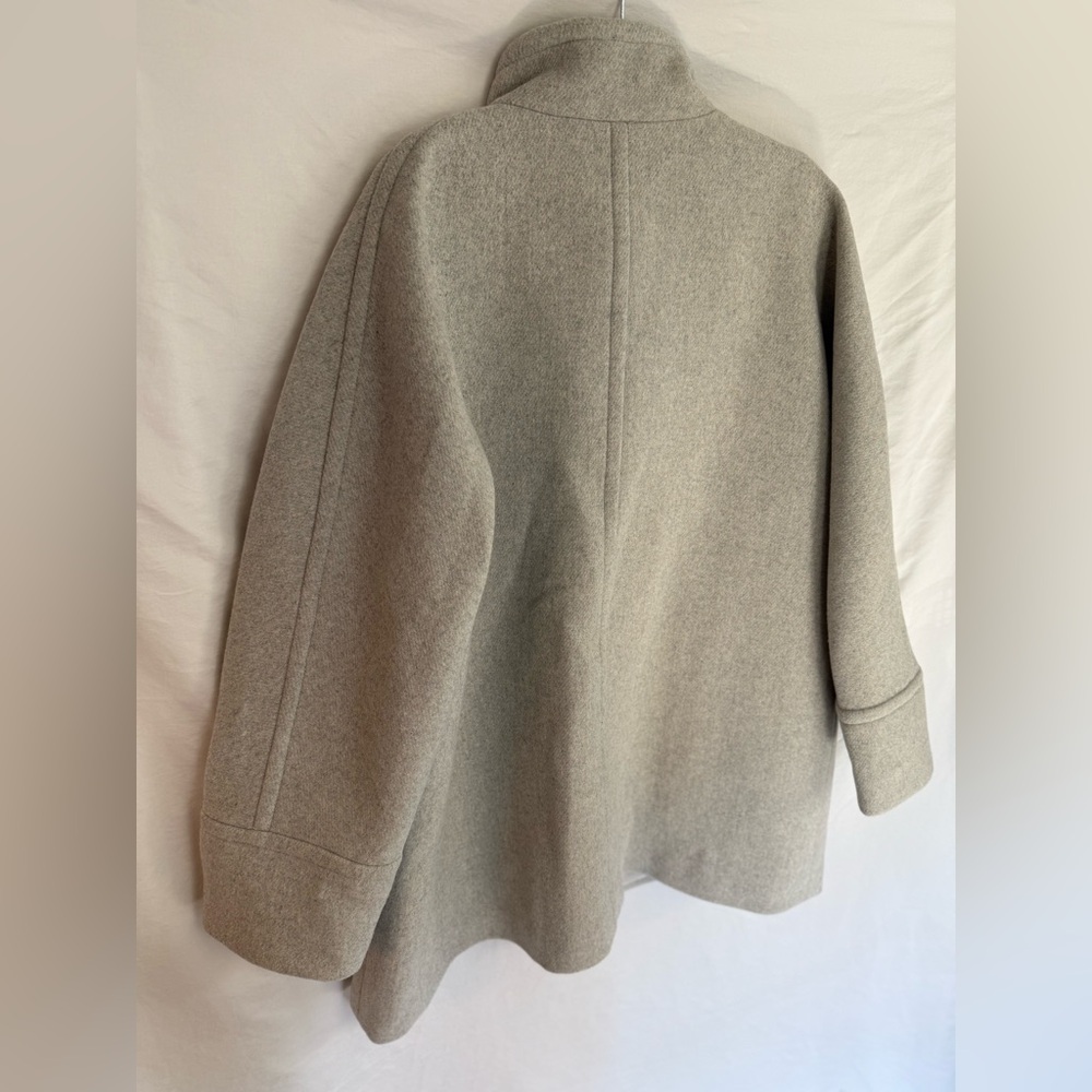 NWOT J.Crew Wool City Coat Gray Plus Size 22 Long Zip Up Neutral Winter Chic New - Picture 8 of 16
